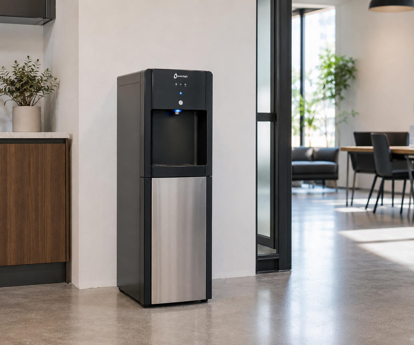 Waterlogic filtered water cooler in modern office